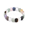 Natural Mixed Gemstone Beaded Stretch Bracelets for Women Men BJEW-M049-17-4