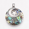 Natural Paua Shell Pendants KK-F751-E03-2