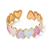 304 Stainless Steel Enamel Heart Open Cuff Bangles for Women SA-CBA4992-01A-G-4