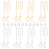 Unicraftale 8 Pairs 2 Colors 304 Stainless Steel Ear Thread EJEW-UN0002-05-1