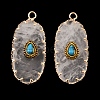 Natural Quartz Crystal & Synthetic Turquoise Carved Pendants GG-CBA5963-02I-1