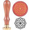 Brass Wax Seal Stamp with Handle AJEW-WH0184-0091-1