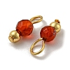 Natural Carnelian Faceted Round Charms PALLOY-NH00003-2