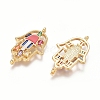 Brass Micro Pave Cubic Zirconia Links connectors ZIRC-G152-41G-2