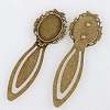 Iron Bookmark Cabochon Settings PALLOY-N0084-23AB-NF-2