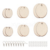 Yilisi DIY Unfinished Wooden Pendant Earring Making Kits DIY-YS0001-17-2