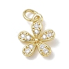 Brass with Rhinestone Charms KK-CBAD872-01G-08-1