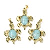 Synthetic Turquoise & Brass Pendants KK-F887-01G-02-1