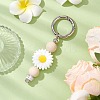 Flower & Round Silicone Beaded Keychain KEYC-JKC00933-2