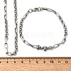 304 Stainless Steel Link Chain Bracelet & Necklace Jewelry Sets SJEW-L199-17P-5