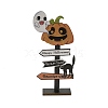 Halloween Wood Sign Pumpkin Ornament DJEW-M016-01B-1