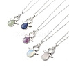 5Pcs 5 Style Natural & Synthetic Mixed Gemstone Angel Pendant Necklaces Set with 304 Stainless Steel Chains for Women NJEW-JN04097-1