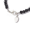 Natural Rose Quartz & Glass Round Beaded Bracelets for Women BJEW-JB12210-02-4
