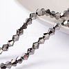 Faceted Bicone Electroplate Glass Bead Strands X-EGLA-P016-4mm-F06-1