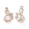 Alloy Crystal Rhinestone Pendants ALRI-H004-12KCG-1