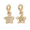 Brass Micro Pave Clear Cubic Zirconia Pendants KK-G420-04G-2