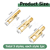 3Pcs 3 Styles 304 Stainless Steel Watch Band Clasps STAS-HS0001-91G-2