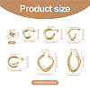 Yilisi 4Pair 4 Style C-shape Brass Stud Earrings DIY-YS0001-41-8