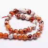 Dyed Natural Fire Crackle Agate Faceted Round Beads Strands G-E320C-16mm-06-2