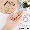 BENECREAT 2 Sets 2 Colors  Zinc Alloy Crystal Rhinestone Spring Gate Rings ALRI-BC0001-02-3