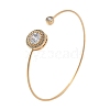 Brass Micro Pave Cubic Zirconia Cuff Bangles for Women BJEW-F482-01G-4