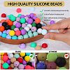 80Pcs Round Silicone Focal Beads SIL-SZ0001-24-22-3