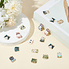 GOMAKERER 48Pcs 12 Style Printed Alloy Pendants FIND-GO0001-56-4