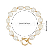 ANATTASOUL Natural Pearl Beaded Bracelet with Brass Clasp for Women BJEW-AN0001-05-2