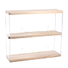 2-Tier Transparent Acrylic Wall-Mounted Action Figures Display Cases with Sliding Lid ODIS-WH0020-95-1