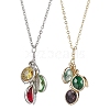 Stainless Steel and Glass Pendants Necklaces NJEW-JN04701-1