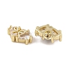 Brass Micro Pave Clear Cubic Zirconia Charms KK-L212-20G-2