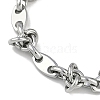 304 Stainless Steel Oval & Knot Link Bracelets for Men Women BJEW-G725-01P-2