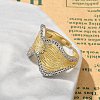 Brass Micro Pave Clear Cubic Zirconia Cuff Finger Rings for Women RJEW-B112-11GP-3