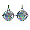 Rack Plating Brass Locket Pendants KK-S319-23-5