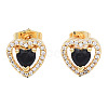 Cubic Zirconia Heart Stud Earrings EJEW-N011-59C-2