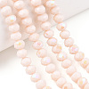 Electroplate Opaque Solid Color Glass Beads Strands EGLA-A044-P4mm-L33-4