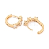 Brass Micro Pave Cubic Zirconia Hoop Earrings EJEW-A107-11A-KCG-2