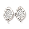 Brass Micro Pave Cubic Zirconia Stud Earring Findings KK-H440-03P-1