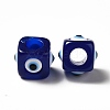 Resin Evil Eye European Beads RESI-A021-01-3