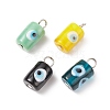 Handmade Evil Eye Lampwork Pendants PALLOY-JF01853-02-1