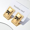 304 Stainless Steel Acrylic Stud Earrings for Women STAS-Z117-06G-1