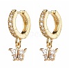 Butterfly Cubic Zirconia Dangle Hoop Earrings for Girl Women Gift sgX1-EJEW-JE04637-1