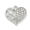 Rack Plating Alloy Micro Pave Rhinestone Pendants FIND-K020-06P-1