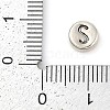 925 Sterling Silver Flat Round with Letter Beads LS-STER-G044-01AS-S-3