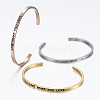 304 Stainless Steel Cuff Bangles BJEW-K173-17-1