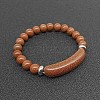 Synthetic Goldstone Bead Stretch Bracelets for Women Men MZ7269-09-1