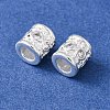 Brass Micro Pave Clear Cubic Zirconia European Beads KK-C157-28S-2
