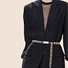 1Pc Black PU Leather & Alloy Twisted Waist Body Chains for Woman DIY-CL0001-10-6