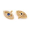 Brass Micro Pave Cubic Zirconia Charms X-ZIRC-G169-07G-3