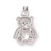 Brass Cubic Zirconia Pendants ZIRC-K089-15P-01-2